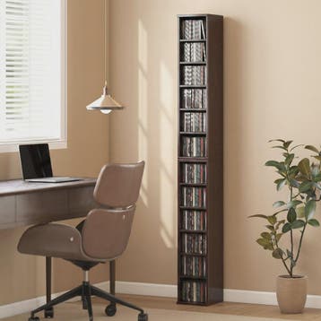 Set van 2 Smalle Kolomkasten voor CD/DVD Opslag - 12 Vakken,, Verzenden, Nieuw