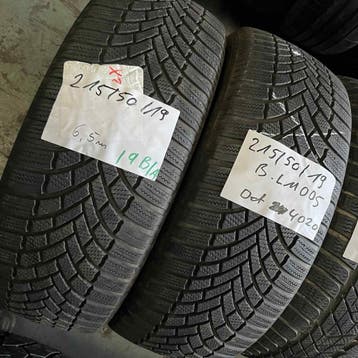 2 x Bridgestone Blizzak LM-005 215-50-19 Winterbanden 6,5mm, 19 inch, Band(en), Personenwagen, Gebruikt