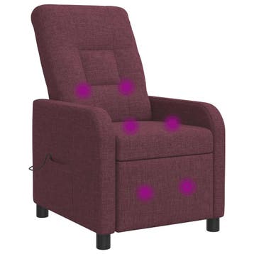 vidaXL Massage Recliner Paars Stof, Verzenden, Nieuw