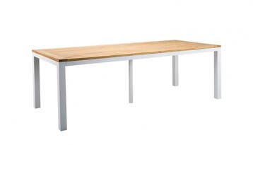 Suns Monte Vari tuintafel wit met teak tafelblad 240 cm |, Ophalen of Verzenden, Nieuw