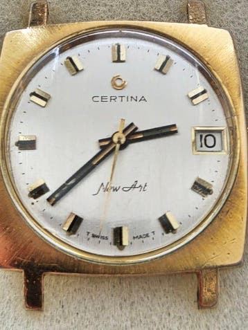 Certina - New Art TV Screen - EPSA case - 20M gold plated, Nieuw