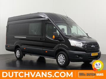 Ford Transit 2.0TDCI Dubbele-cabine 2017 L4 H3 Diesel, Auto's, Euro 6, Zwart, Nieuw, Ford