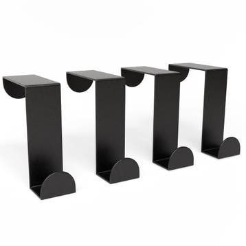 RVS deurhaken voor deuren tot 40 mm, set van 4, zwart, Huis en Inrichting, Nieuw
