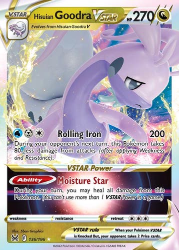 Hisuian Goodra VSTAR 136/196 lost Origin, Ophalen of Verzenden, Nieuw, Losse kaart, Foil