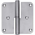 Intersteel Paumelle DIN rechts afgerond 3,5x3,5 rvs, Doe-het-zelf en Verbouw, Verzenden, Nieuw