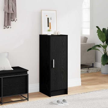 vidaXL Schoenenkast 32 x 35 x 92 cm Bewerkt hout Zwart eiken, Verzenden, Nieuw