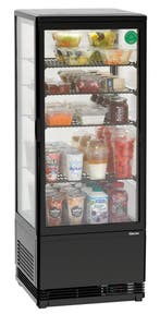 Bartscher Mini-koelvitrine 98L-SW | Zwart | LED-verlichting, Ophalen of Verzenden, Nieuw