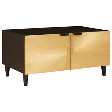 vidaXL Salontafel Zwart en Goud 80 x 50 x 40 cm Bewerkt hout, Huis en Inrichting, Tafels | Salontafels, Verzenden, Nieuw, Overige houtsoorten