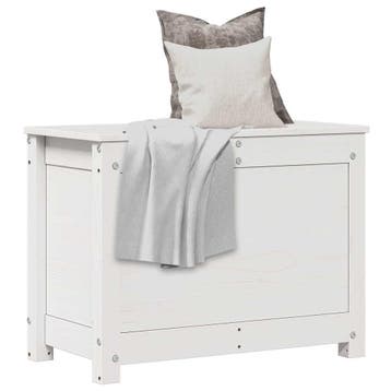 vidaXL Opbergbox wit 60x32x45,5 cm massief grenenhout, Verzenden, Nieuw
