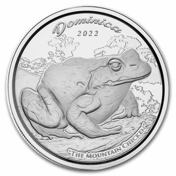 EC8 - Dominica Mountain Chicken 1 oz 2022 (25.000 oplage), Verzenden, Zuid-Amerika, Losse munt, Zilver