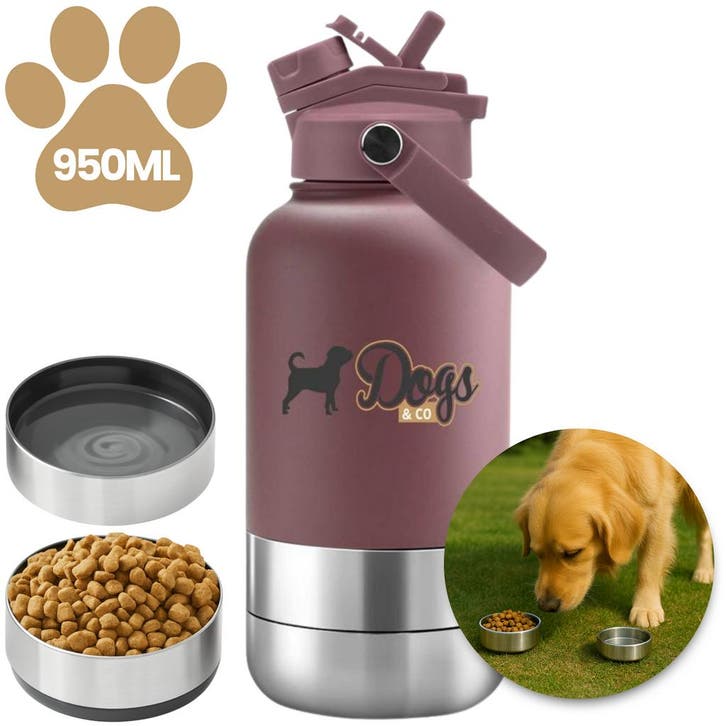 Geïsoleerde Draagbare Drinkfles  Roze (Hond, Waterfles), Dieren en Toebehoren, Honden-accessoires, Nieuw, Ophalen of Verzenden