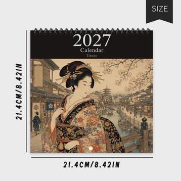 2027 Kalender: Japanse Ukiyo-e Kunst & Maandelijkse Planner, Verzenden, Nieuw