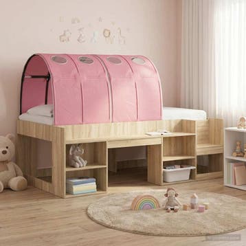 vidaXL Bedtunnel 2 st Roze Polyester, Verzenden, Nieuw
