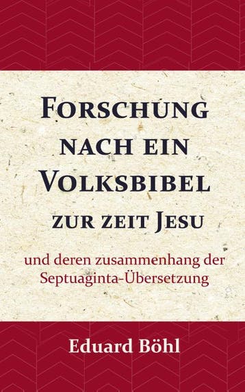 Forschung Nach Ein Volksbibel Zur Zeit Jesu | Eduard Böhl, Ophalen of Verzenden, Nieuw, Eduard Böhl
