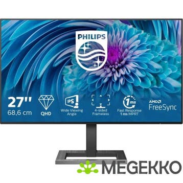 Philips E-Line E2 275E2FAE/00 27  Quad HD 75Hz IPS Monitor, Verzenden, Nieuw, Philips