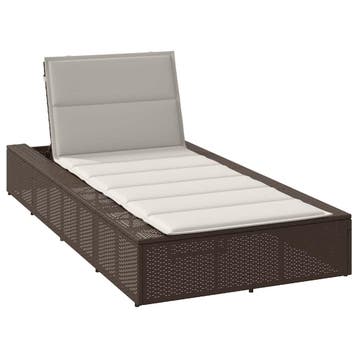 vidaXL Ligbed met zwevend kussen poly rattan bruin, Verzenden, Nieuw