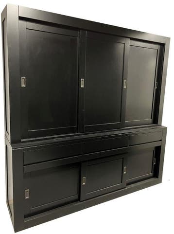 Buffetkast design zwart Enschede met dichte deuren 220cm, Ophalen of Verzenden, Nieuw