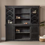 Buffetkast Mangohout Milan 260 X Zwart, Verzenden, Nieuw, Overige houtsoorten, Industriële meubels