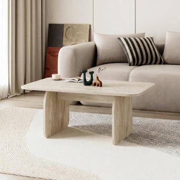 Evila Salontafel - Beige - Nieuw/Ongebruikt - Melamine -, 50 tot 100 cm, 100 tot 150 cm, Nieuw, Scandinavisch