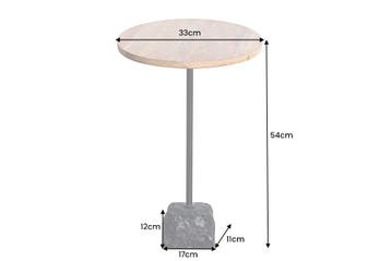 Ronde bijzettafel TRAYFUL 55cm Natuurlijk Mango Hout Massief, Huis en Inrichting, Tafels | Sidetables, Ophalen of Verzenden, Nieuw