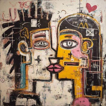 Eric Brumette - KISS ME LIKE BASQUIAT 5 - Toile L - LIMITED