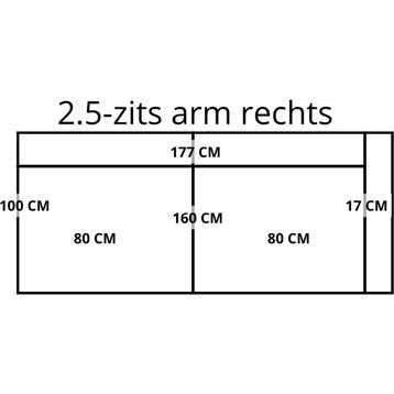 Leren elementenbank Match - element 2.5 zits arm rechts, Industrieel, Modern, Scandinavisch, 150 tot 200 cm, Nieuw, Ophalen of Verzenden