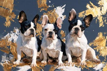 Iconica - Frenchies in Gold - unique 1/1 XXL (100 x 150 cm)
