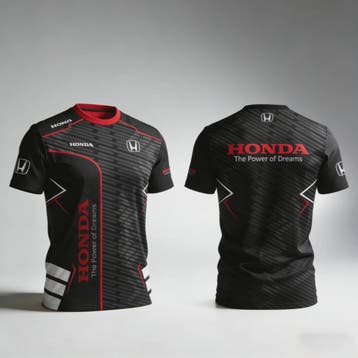 Honda Racing T-shirt Heren - Sportief & Trendy Kort Rood/Zwa, Verzenden, Nieuw
