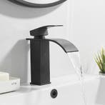 Waterval Wastafelkraan Zwart | Mat Zwart | 17cm hoog, Verzenden, Nieuw, Rvs, Kraan