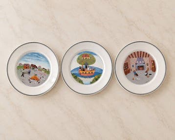 Villeroy & Boch - Trois grandes assiettes décoratives «