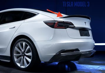 Carbon kofferbak spoiler lip Type 1 Tesla Model 3, Verzenden