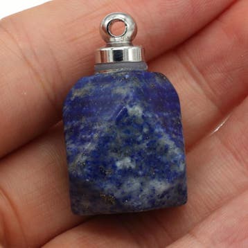 Gedenk hanger mini urn edelsteen Lapis Lazuli (Bedels), Ophalen of Verzenden, Nieuw, Kraal
