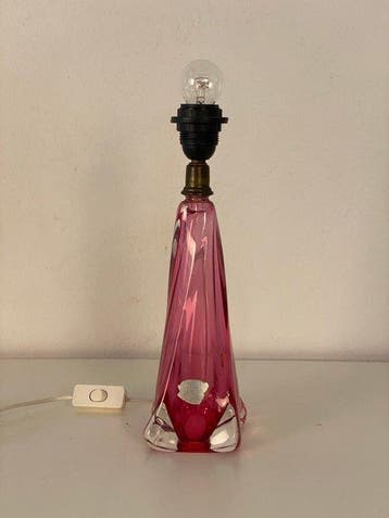 Val Saint Lambert - A.A. Patijn - Tafellamp - Kristal - Roze
