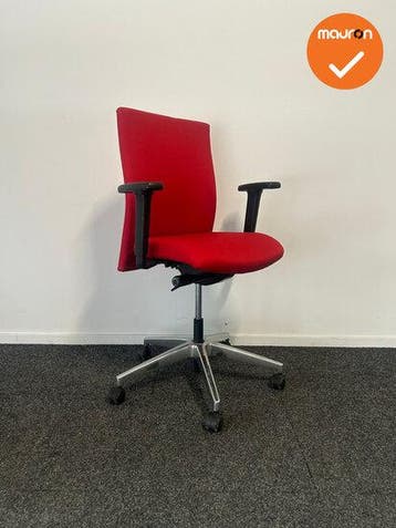 Interstuhl - Bureaustoel - Bestaande rode stoffering - Ge..., Werkplek, Ophalen of Verzenden, Gebruikt, Stoel