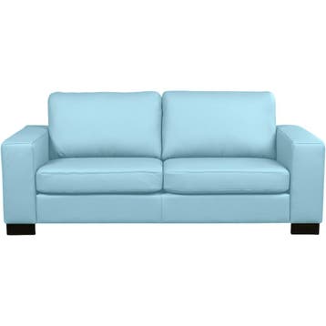 Leren bank Enjoy - 2,5 zits - Toledo Sky Blue (lichtblauw), Nieuw, Ophalen of Verzenden, Rechte bank, Modern
