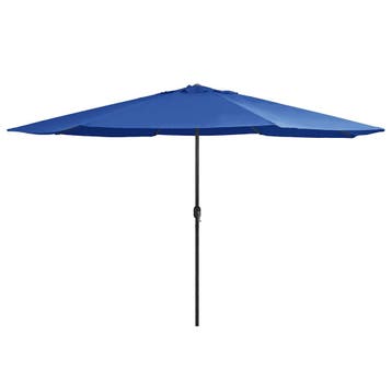 vidaXL Parasol met metalen paal 390 cm azuurblauw, Verzenden, Nieuw, 3 tot 4 meter