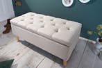 Chesterfield borstbank CASTLE 100cm beige bank landelijke, Huis en Inrichting, Ophalen of Verzenden, Nieuw