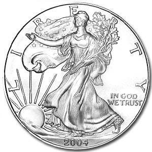 American Eagle 1 oz 2004 (8.882.754 oplage), Verzenden, Midden-Amerika, Losse munt, Zilver