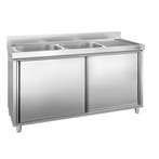GGM Gastro | Spoelkast PREMIUM - RVS - 1800x600mm - met 2 |, Verzenden, Nieuw in verpakking, RVS Meubilair