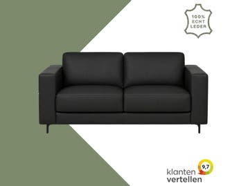Leren bank Clear - 2,5 zits - Toledo Nero (zwart) - Poten, Huis en Inrichting, Bohemian, Eigentijds, Modern, Retro, Vintage, Nieuw