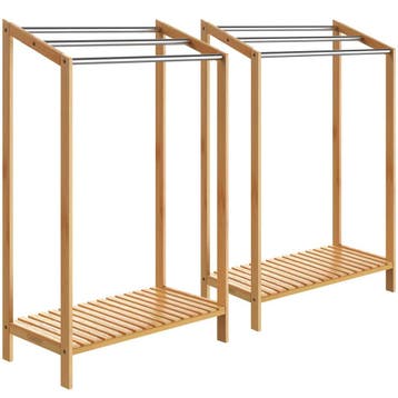 Handoekkenrek 2 stuks Bamboe RVS (Voor in Huis), Verzenden, Nieuw