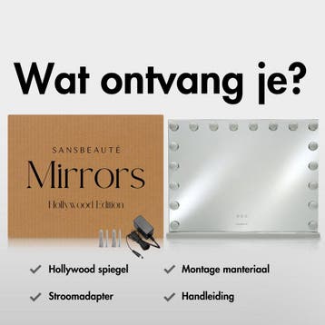 2dekans | Sansbeauté® Hollywood Spiegel 80x62,5 cm - Make-up, Ophalen of Verzenden, Zo goed als nieuw, Wit