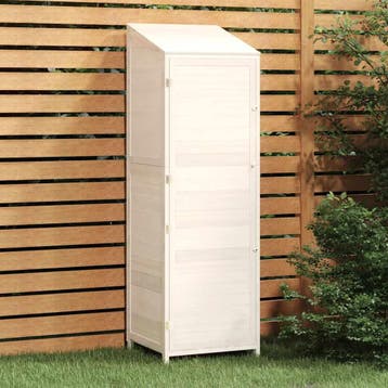 vidaXL Tuinschuur 55x52x174,5 cm massief vurenhout wit, Tuin en Terras, Tuinhuizen, Verzenden, Nieuw