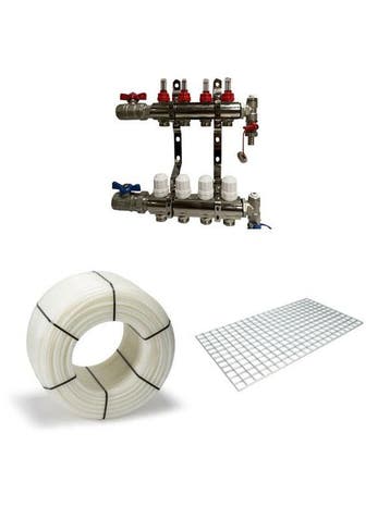 RVS vloerverwarming verdeler 6 groepen meest compleet actie, Doe-het-zelf en Verbouw, Verwarming en Radiatoren, Hoog rendement (Hr)