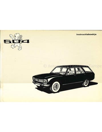 1971 PEUGEOT 504 INSTRUCTIEBOEKJE NEDERLANDS