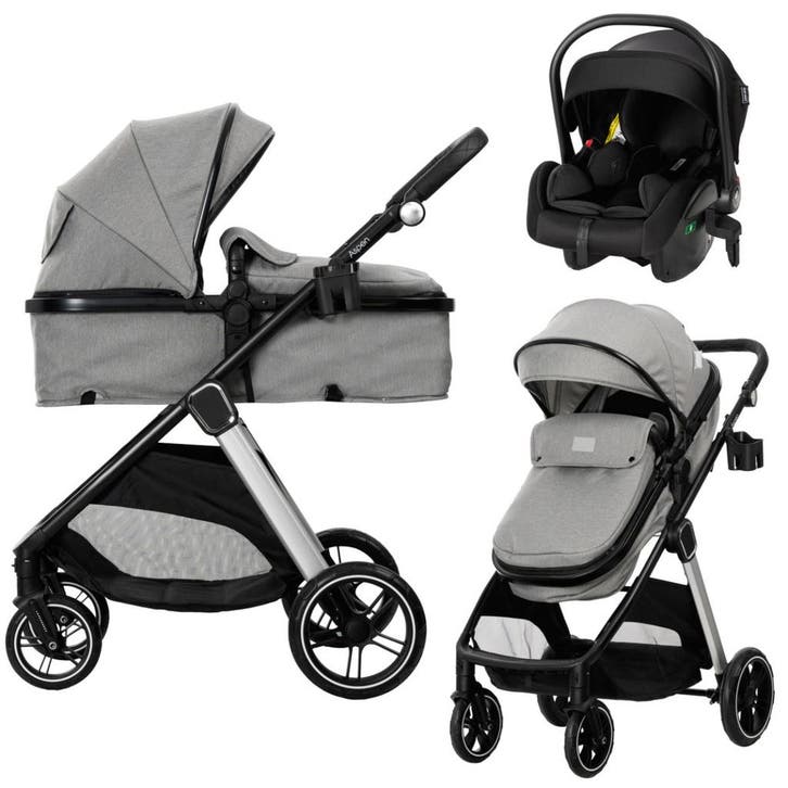 Lorelli Aspen Grey 3-in-1 Combi Kinderwagen incl. i-Size, Kinderen en Baby's, Autostoeltjes, Nieuw, Verzenden