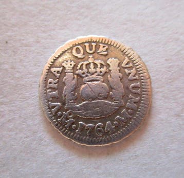 Spanje. Carlos III. 1/2 Real Mexico 1764 (Zonder