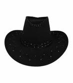 Cowboyhoed - Western Hoed - met Stiksel - One Size - Zwart, Nieuw