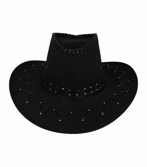 Cowboyhoed - Western Hoed - met Stiksel - One Size - Zwart, Kleding | Dames, Hoeden en Petten