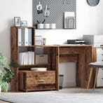 vidaXL Bureau met lade Oud Hout 131,5 x 50 x 106,5 cm, Verzenden, Nieuw